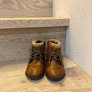 (5/$35) Wonder Nation Toddler Girls Brown Combat Boots